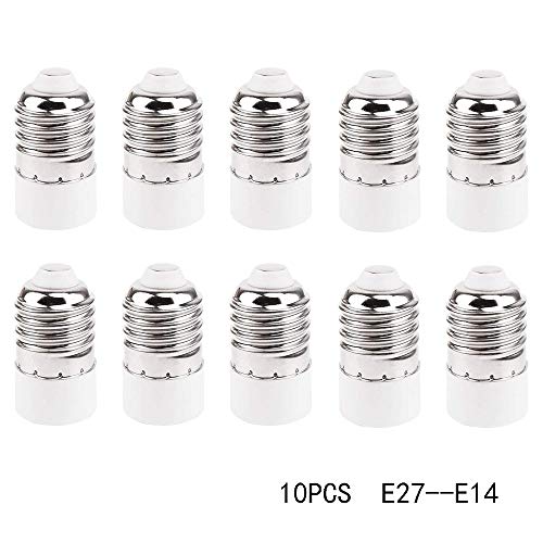 Adattatore lampadina E14 a E27(10 pezzi), Socket Converter Socket Adapter, Adattatore di base, attacchi porta lampada da E14 a E27 Convertitore per lampadine alogene LED a risparmio