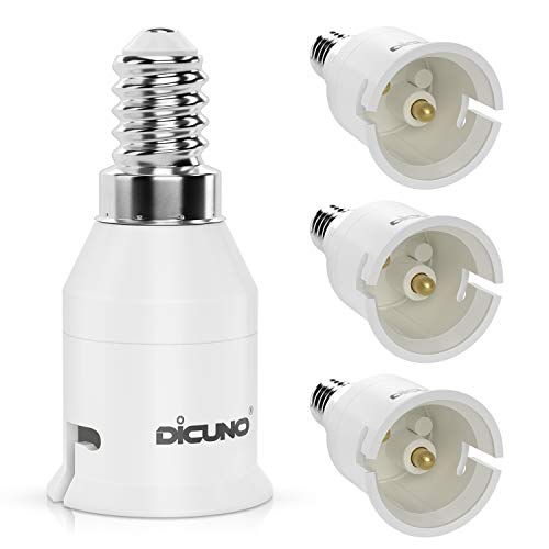 Dicuno Socket Converter 6 DiCUNO 4-Pack E14 a B22 Socket Converter Socket Adapter Adattatore di base per lampada di alta qualità per lampadine a LED e lampadine a incandescenza e lampadine CFL