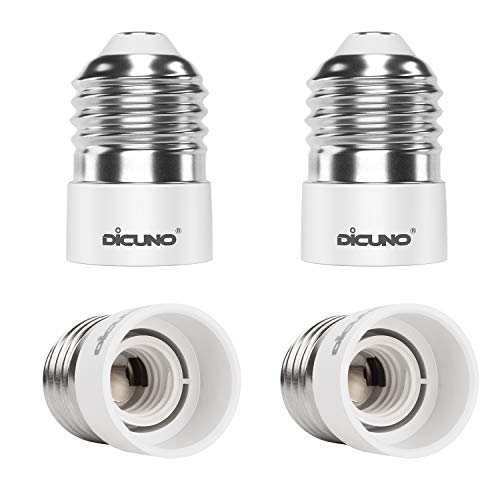 DiCUNO 4-Pack E27 a E14 Socket Converter Socket Adapter Adattatore di base per lampada di alta qualità per lampadine a LED e lampadine a incandescenza e lampadine CFL