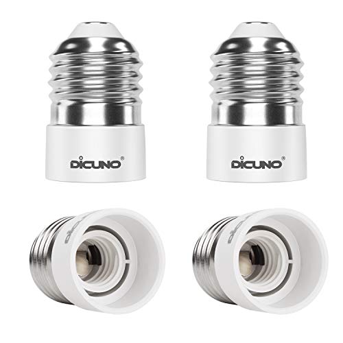 Dicuno Socket Converter 1 DiCUNO 4-Pack E27 a E14 Socket Converter Socket Adapter Adattatore di base per lampada di alta qualità per lampadine a LED e lampadine a incandescenza e lampadine CFL
