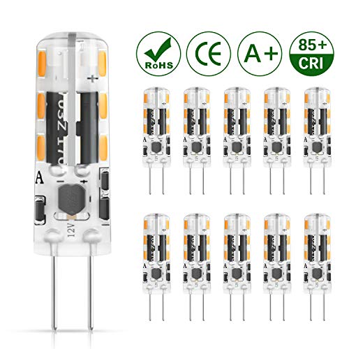 DiCUNO G4 LED Lampadina 10 × 1.2W 24 * 3014 Equivalente da 10W alogena, AC/DC 12V, Bianco caldo 3000K, 120LM, Non-dimmerabile, Risparmio energetico