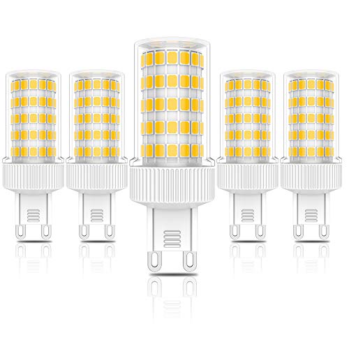 G9 10W Lampadine LED,Equivalente di Lampadine alogene da 90W,Nessuno sfarfallio,Bianco Caldo 3000K, 900 Lumen, 86x2835 LED SMD, AC220V -240V, Pacco da 5