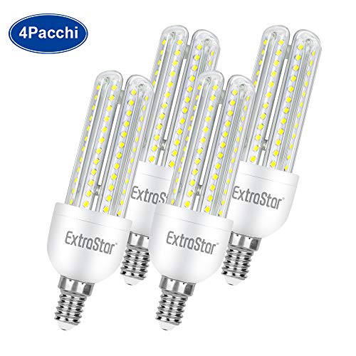 Lampadina LED E14,lampadine LED di mais, candelabro a LED E14, 16W (equivalenti a 128W), 6500K 1440 lumen,luce bianca fredda - Pacco da 4.