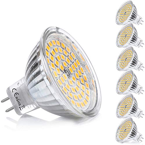 Lampadine LED GU5.3 MR16 12V Faretti Luce 5W Bianco Caldo Equivalente a 35W Alogena GU 5.3 2800K 400LM Non-Dimmerabile Confezione da 6