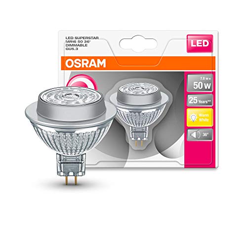 Osram 7.8W LED Superstar Full Glass Mr16 36° ADV Gu5.3 Bli, Chiara, 50 W
