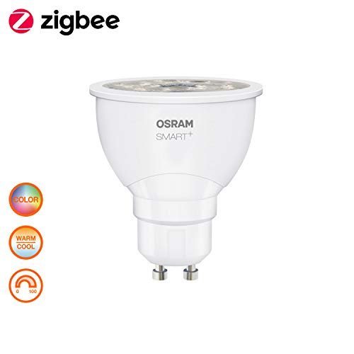 Osram Smart+ Lampadina LED Zigbee con Riflettore PAR16, GU10, 50 W Equivalenti, Luce Colorata RGBW, 2700-6500K