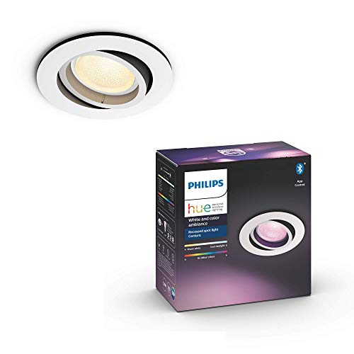 Philips Lighting Hue Centura White and Color Ambiace Faretto Connesso, con Bluetooth, GU10, 5.7 W, Rotondo, Bianco