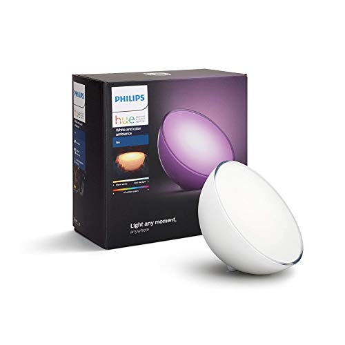 Philips Lighting Hue Go White and Color Ambiance, Lampada Portatile Connessa, Zigbee + Bluetooth, Bianco