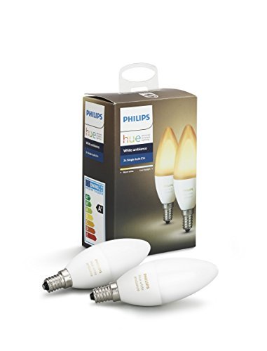 Philips Lighting Hue White Ambiance Lampadina LED Smart, Dimmerabile, Tutte le Sfumature della Luce Bianca, Compatibile con Alexa e Google Home E14, 6 W, 2 Unità
