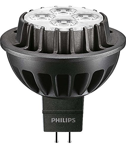 Philips Master LED dimmerabile bianco freddo di 24 gradi angolo del fascio di luce alogena MR16 spot Light, nero, 7 W, GU5.3, Sintetico, Black, GU5.3, 7 wattsW 240 voltsV