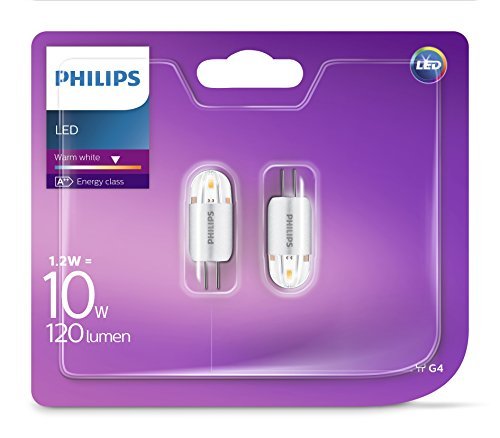 Philips – Lampadina LED G4 1.2 W (10 W) capsule – bianco caldo, Sintetico, Silver, G4, 1.2 wattsW 240 voltsV