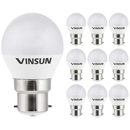 VINSUN® 10 x Lampadine LED B22 5W - pari a 40W - bianco caldo 2700K - 400lm, B22 LED