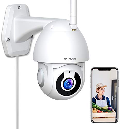 1296P WiFi videocamera sorveglianza esterno wifi,Mibao Telecamera WiFi Esterno con grandangolo di 355°/Super Night Vision/Allarme APP/Motion tracking/IP66 Impermeabile,Compatibile con iOS/Android
