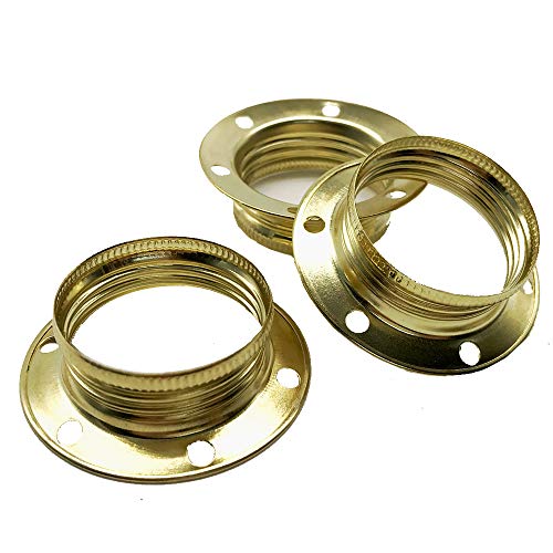 3 anelli a vite E14 in metallo color ottone per portalampada ad anello Ø 40 x 12,5 mm per paralume o elementi in vetro