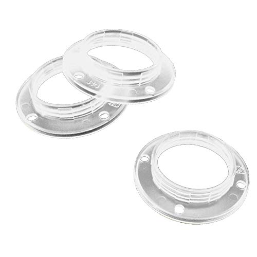 3 anelli a vite E14 in plastica trasparente per portalampada anello filettato per paralume o elementi in vetro