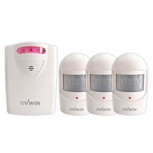 4 Vwin Kit di sistema di allarme wireless per la casa, con 3 sensori di movimento PIR a infrarossi e 1 ricevitore