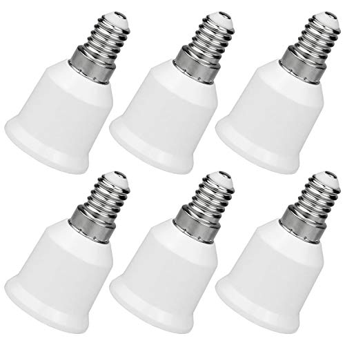 6 Pezzi Adattatore Lampadina e14 e 27 Base Convertitore per Lampadine LED e incandescenza e CFL