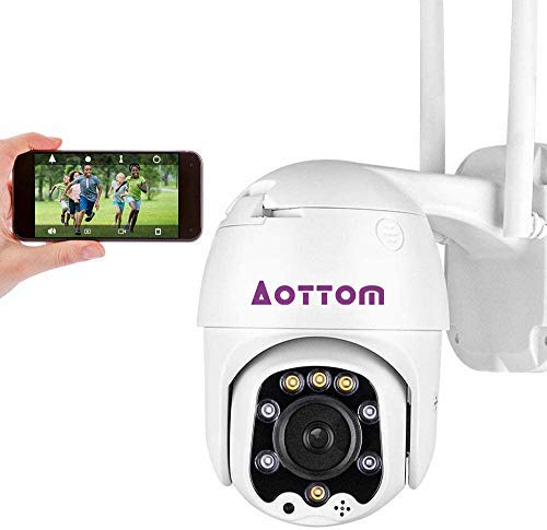 Aottom 1080P Telecamera WiFi Esterno Videocamera IP Camera 2.0MP Onvif, Telecamera P2P Impermeabile Interni ed Esterni, Visione Notturna fino a 40M, Audio a 2 Vie, Motion Detection, Supporta Micro SD