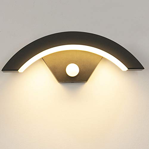 Applique da esterno a LED da 15W con sensore di movimento IP65 impermeabile Lampada da parete bianco caldo 3000K Luci da muro per esterno ed interno