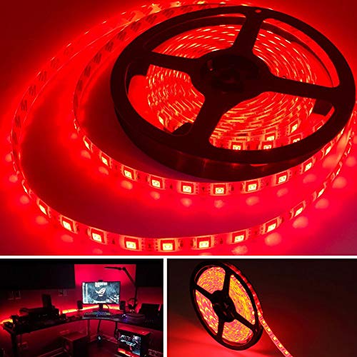 Bkinsety Striscia Luminosa LED 5M 300 LEDs 12V Luce Nastro Flessibile Decorazioni Esterni ed Interni(Rosso)