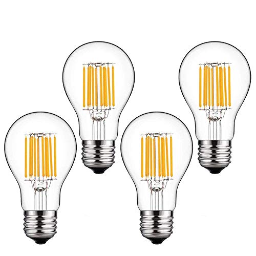 Bonlux 4-pack 10W E27 LED Classic filamento lampadina naturale 4000K bianco goccia A60 vite ES Vintage LED Edison lampadina 100W incandescente sostitu