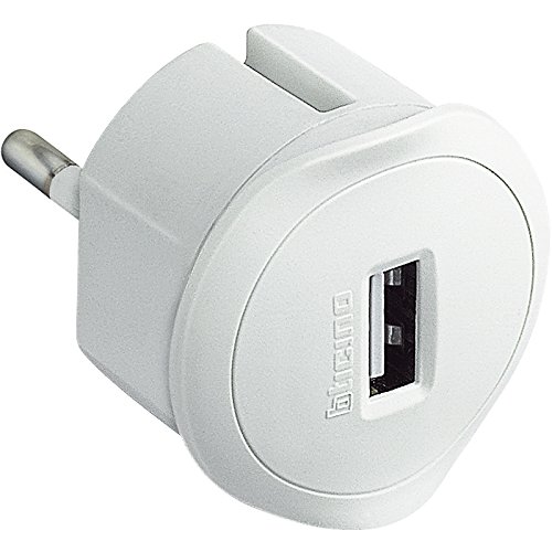 BTicino S3625DU Adattatore con Presa USB 1.5A per Tutti Gli Standard di Prese, Bianco