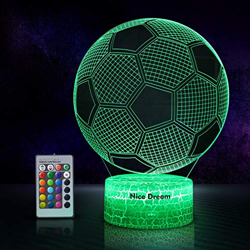 Magiclux 3D Illsuion Luce Notturna Calciatore, Lampada da Calcio 16