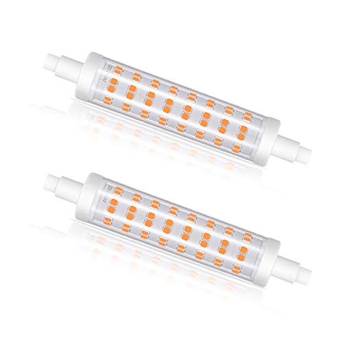 Cheerbee - Lampadina R7S LED 118 mm, dimmerabile, 10 W, equivalente a lampadina alogena da 100 W, bianco caldo 3000 K, 900 lm, CRI>85, 110-120 V, senza sfarfallio, confezione da 2