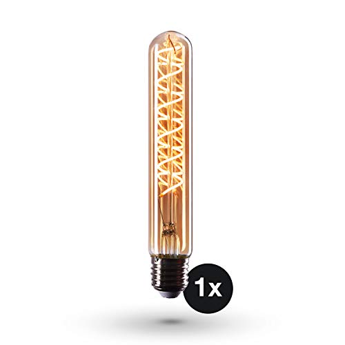 CROWN LED TUBOLARI lampadina Edison con attacco E27 | Dimmerabile, 4W, 2200 K, luce bianca calda, 230 V, EL29 | Illuminazione d'epoca a Filamento in Stile Retro Vintage | Classe energetica EU: A+