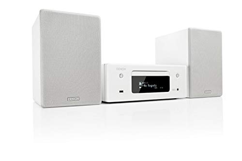 Denon CEOL N10 Mini impianto audio domestico, Bluetooth/WLAN/AirPlay 2/HEOS, Grigio, Bianco 130 W