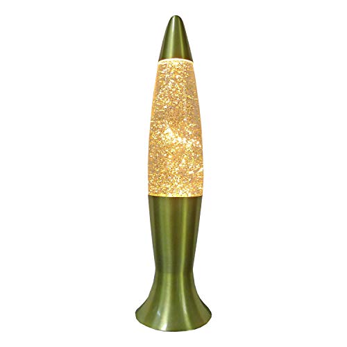 Elegante lampada glitterata ROXY in oro, altezza: 40 cm, inclusa lampadina G9, design retrò, lampada lava, luce d'atmosfera