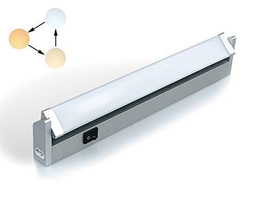 Faretto Luce Elettrica LED Sottopensile da 7W 350LM 3 Temperatura di Colore Regolabili con Interruttore Montaggio a Parete Lampada Girevole per Illuminazione Interna