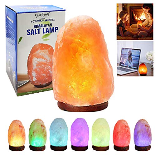 Himalayan Rock Salt Lamp Crystal Natural USB Himalayan Lamp Purificatore d'aria con 7 colori che cambiano bagliori Lampadina a LED per scrivania, casa, lavoro, regalo (4,7 pollici 1,5 libbre)