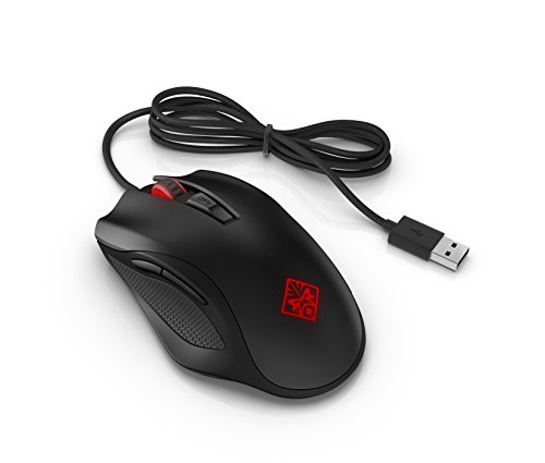 HP - Gaming Omen 600 Mouse Gaming, 6 Tasti Programmabili, DPI da 800 a 12000, Sensore eSport, LED RGB Personalizzabili, Rotella di Scorrimento con 24 Denti, Cavo USB Cablato, Nero
