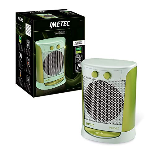 Imetec Eco Silent Diffusion FH4-300 Termoventilatore Oscillante e Silenzioso a Basso Consumo Energetico, 3 Livelli di Temperatura, Termostato Ambiente