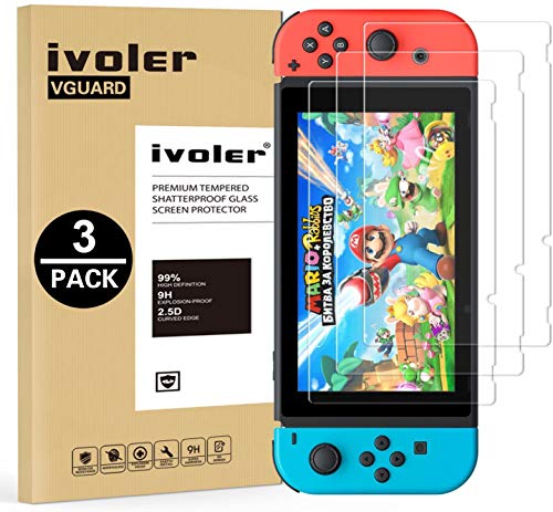 iVoler [3 Pack] Pellicola Vetro Temperato per Nintendo Switch, Pellicola Protettiva Protezione per Schermo per Nintendo Switch