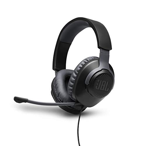 JBL Quantum 100 Cuffie Gaming Over-Ear con Filo, Headset da gioco con Microfono Boom Direzionale Rimovibile, compatibilità Multipiattaforma PC e Console, Colore Nero