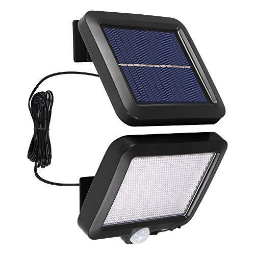 Laiashley - Lampada da parete a energia solare, 56 LED, con sensore di movimento, luce solare, impermeabile, per garage, portico, cortile, vialetto, giardino