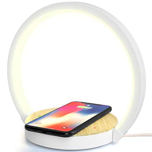 Lampada Da Scrivania LED Con Ricarica Wireless 10W - Orologio, USB, 5 Luminosità, Controllo Touch - Foto 5