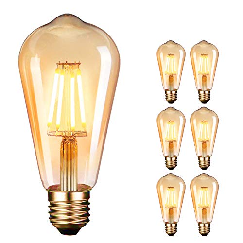 LED Lampadina Vintage Edison 4W 220V E27 2600-2700K 400LM Edison lampadina Vintage Retro Stile Lampadine Decorativo luce filamento della lampadina (6 pezzi)