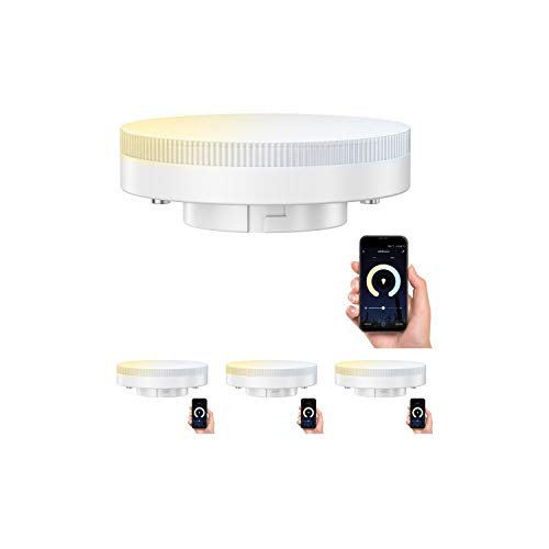 ledscom.de Smart GX53 LED Lampadina per Amazon Alexa, dimmerabile 4,5W=38W 420lm 100° dimmerabile e temperatura di colore regolabile (2700K - 4100K), 4 PZ
