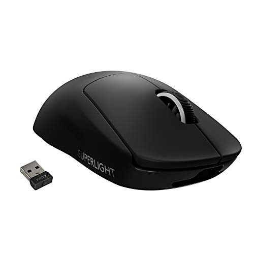 Logitech G PRO X SUPERLIGHT Mouse Gaming Wireless, Sensore HERO 25K, 25.600 DPI, Ultraleggero con 63g, Progettato ‎per eSport, 5 Pulsanti Programmabili, PC/Mac/Laptop, Nero