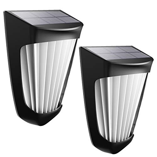 Luce Calda Decorativa Solare, Luci Del Sensore di Movimento Esterno Solare Potenziate, Applique Solari di Sicurezza Impermeabili IP54 Wireless (2pcs)