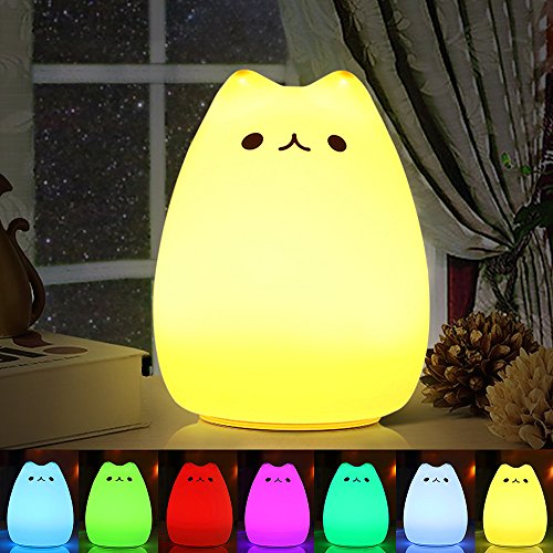 simpatica lampada in silicone per bambini Luce notturna per bambini gatto per ragazzi luci notturne per bambini e bambine per bambini e bambine 