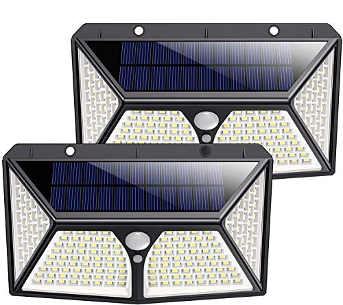 Faretto Solare A LED Halo Con Sensore Di Movimento 180° – 1500 Lumen, Doppia Testa, Bianco, Per Esterno
