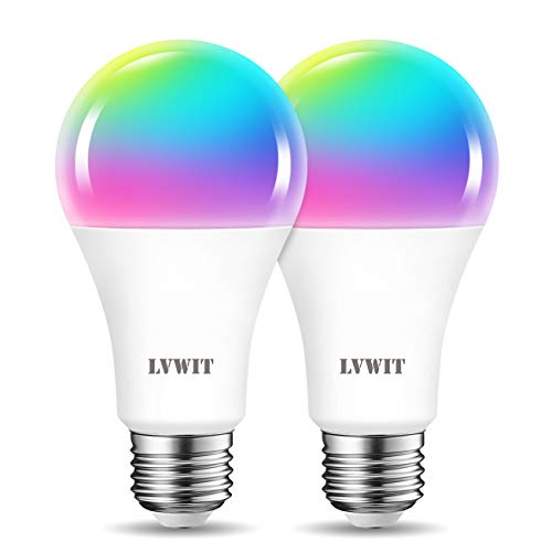LVWIT Lampadina LED Smart Wifi Con Attacco E27, Forma A70, 12W Equivalenti a 100W, 1521Lm, Compatibile con Alexa, Echo and Google Assistant, Intelligente Dimmerabile, Controllo a Distanza da App