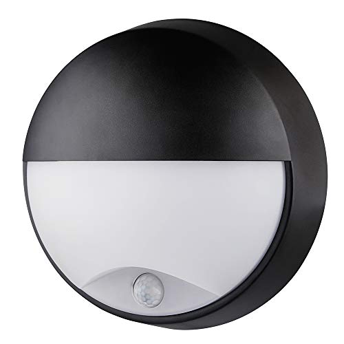 M EGA MEGACUBE Lampada da Parete LED Plafoniera Soffitto Moderna Impermeabile Rotonda con Sensore di Movimento PIR 10W 4000K IP54 Illuminazione Per Esterni e Interni