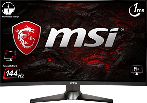 MSI Optix MAG27CQ WQHD Monitor per PC Desktop da Gaming 27", 2560 x 1440, 144 Hz, Nero/Rosso
