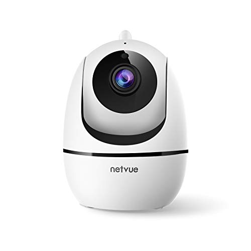 NETVUE Telecamera Videosorveglianza, Videocamera Sorveglianza Interno WiFi, 2.4G Videosorveglianza WiFi Citofono Senza Fili da Wireless Pan/Tilt/Zoom Compatibile con Alexa