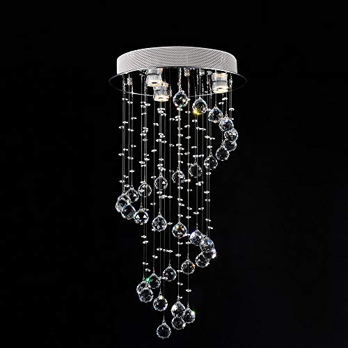 Newrays moderno lampadario di cristallo reale K9 goccia di pioggia plafoniera per soggiorno hotel corridoio hall ingresso scale (C6037-3)
